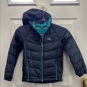 L.L. Bean Black and Teal Puffer Jacket